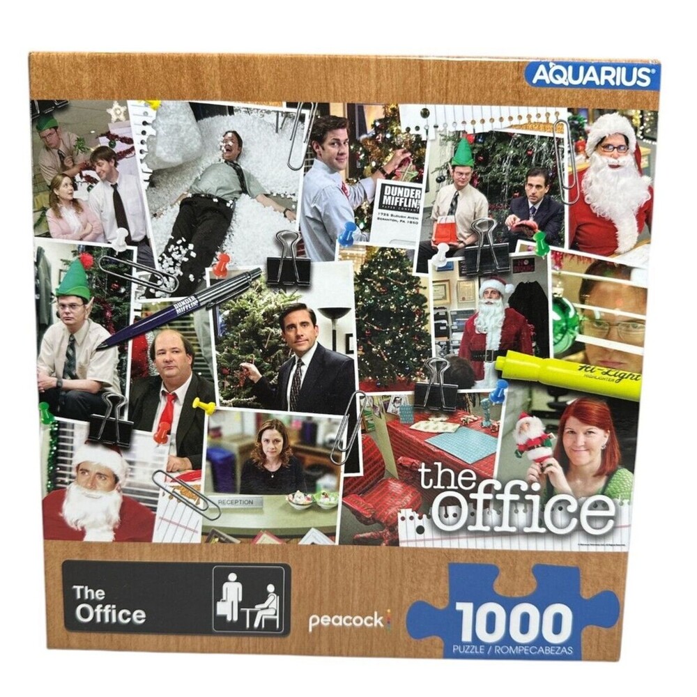 The Office Christmas Party 1000 Pc Jigsaw Puzzle Aquarius Peacock‎ Used COMPLETE